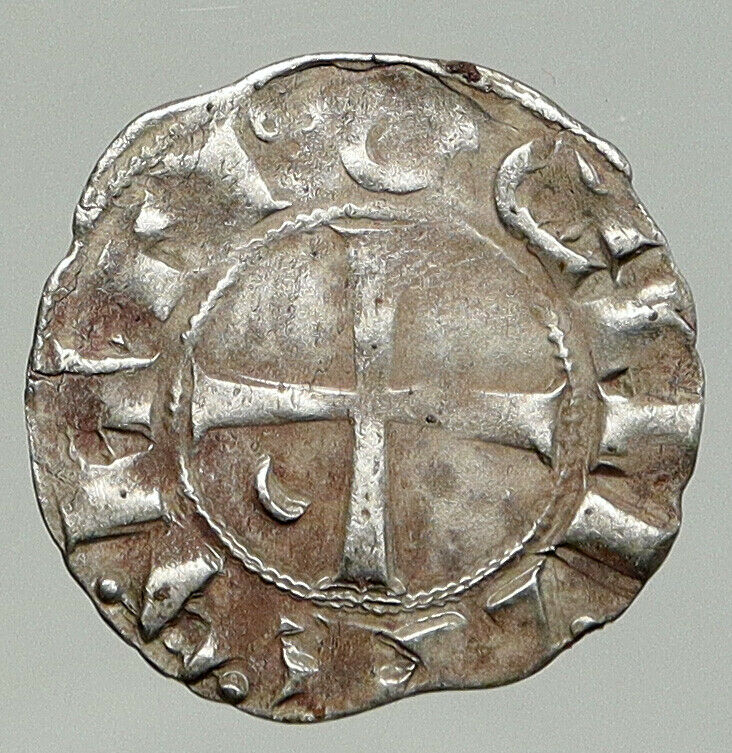 CRUSADERS of Antioch Prince BOHEMOND III Byzantine Time Silver Coin CROSS i92460