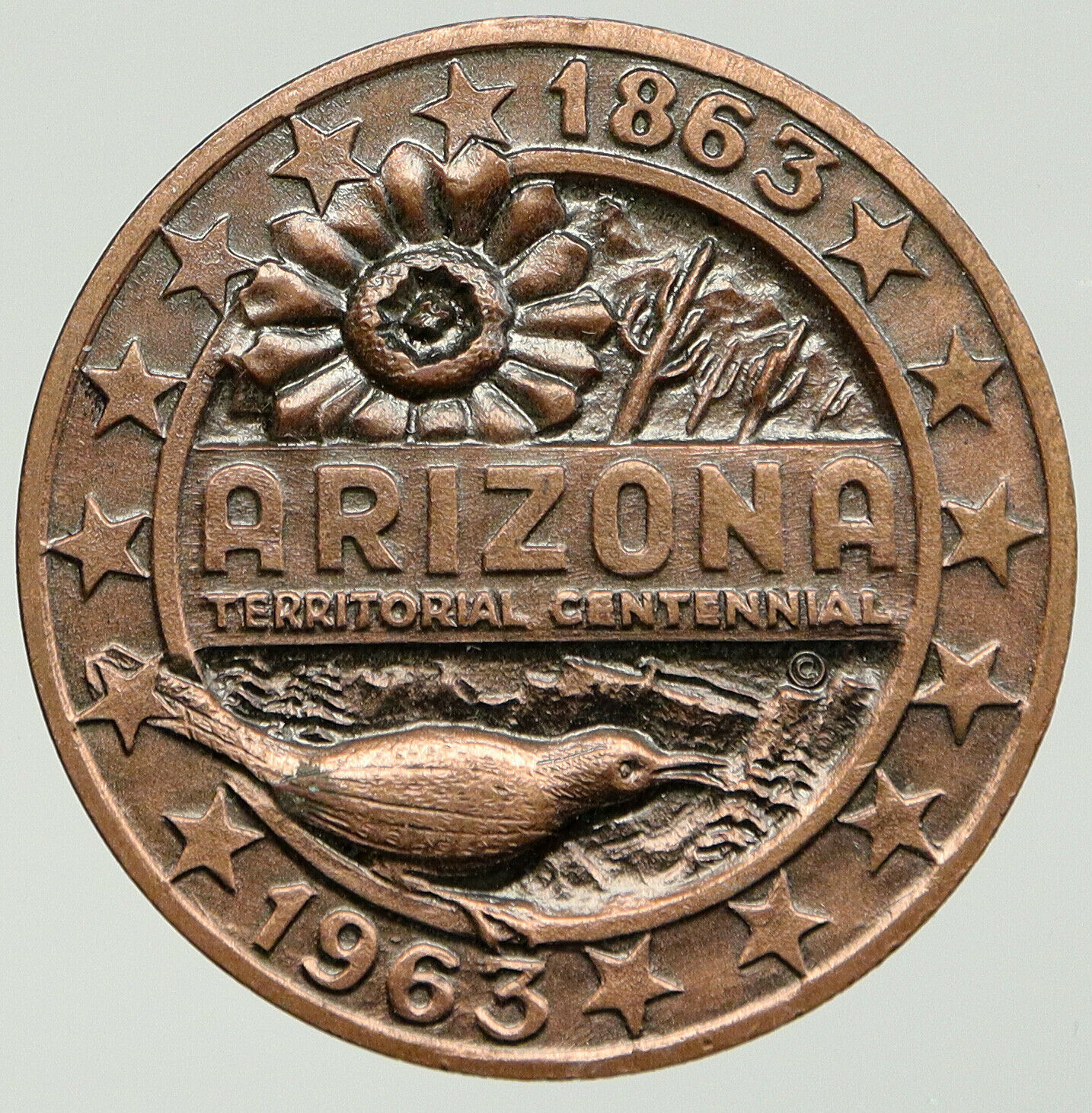 1963 UNITED STATES US ARIZONA Territorial Centennial 100YRS Vintage Medal i92452