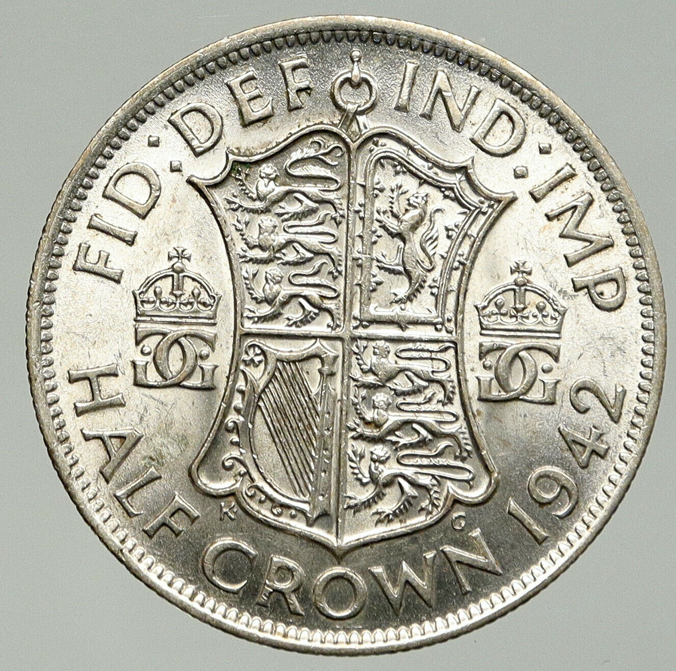 1942 Great Britain United Kingdom UK GEORGE VI Old Silver Half Crown Coin i92432