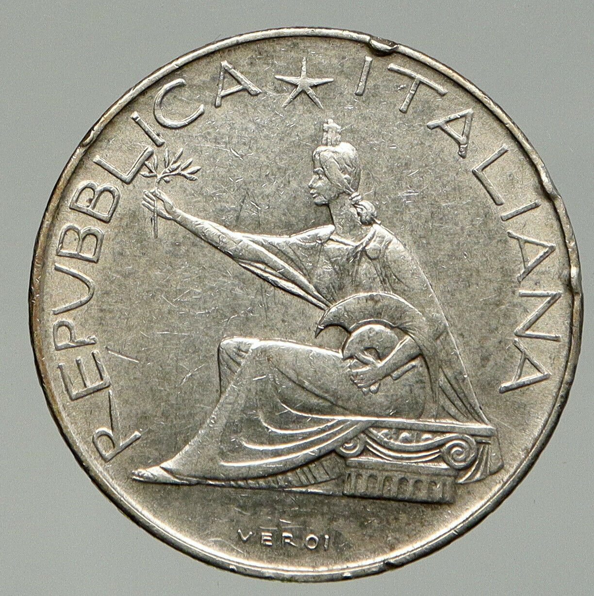 1961 ITALY Silver 500 Lire Coin ITALIAN UNIFICATION Rome Capital CHARIOT i92438