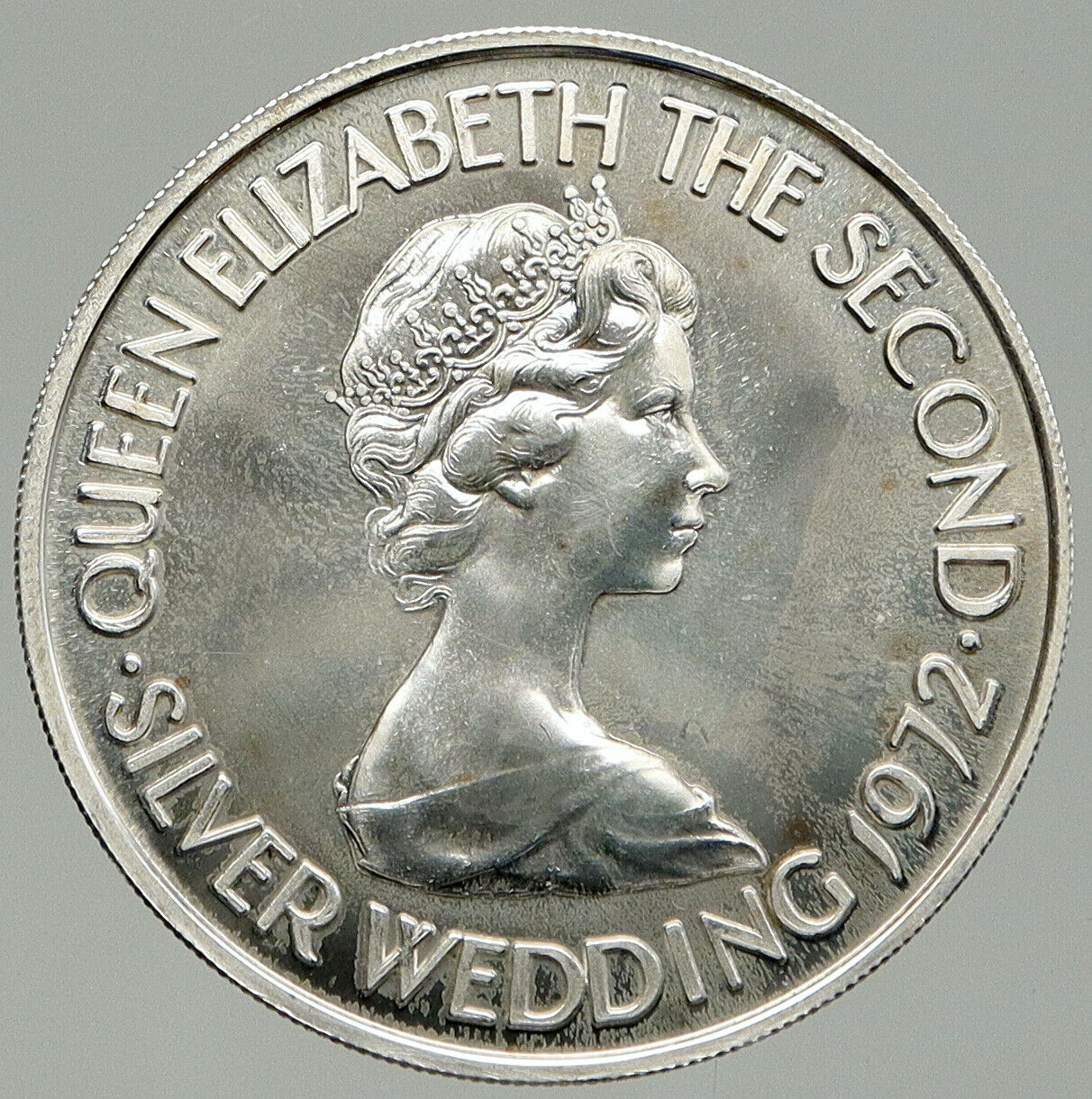 1972 JERSEY UK Queen Elizabeth Philip Wedding VINTAGE Silver Pound Coin i92428