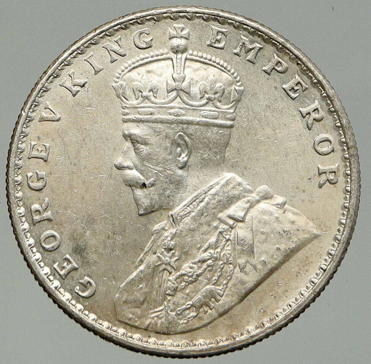 1919 INDIA UK King George V Silver Antique Vintage Old Indian RUPEE Coin i92414