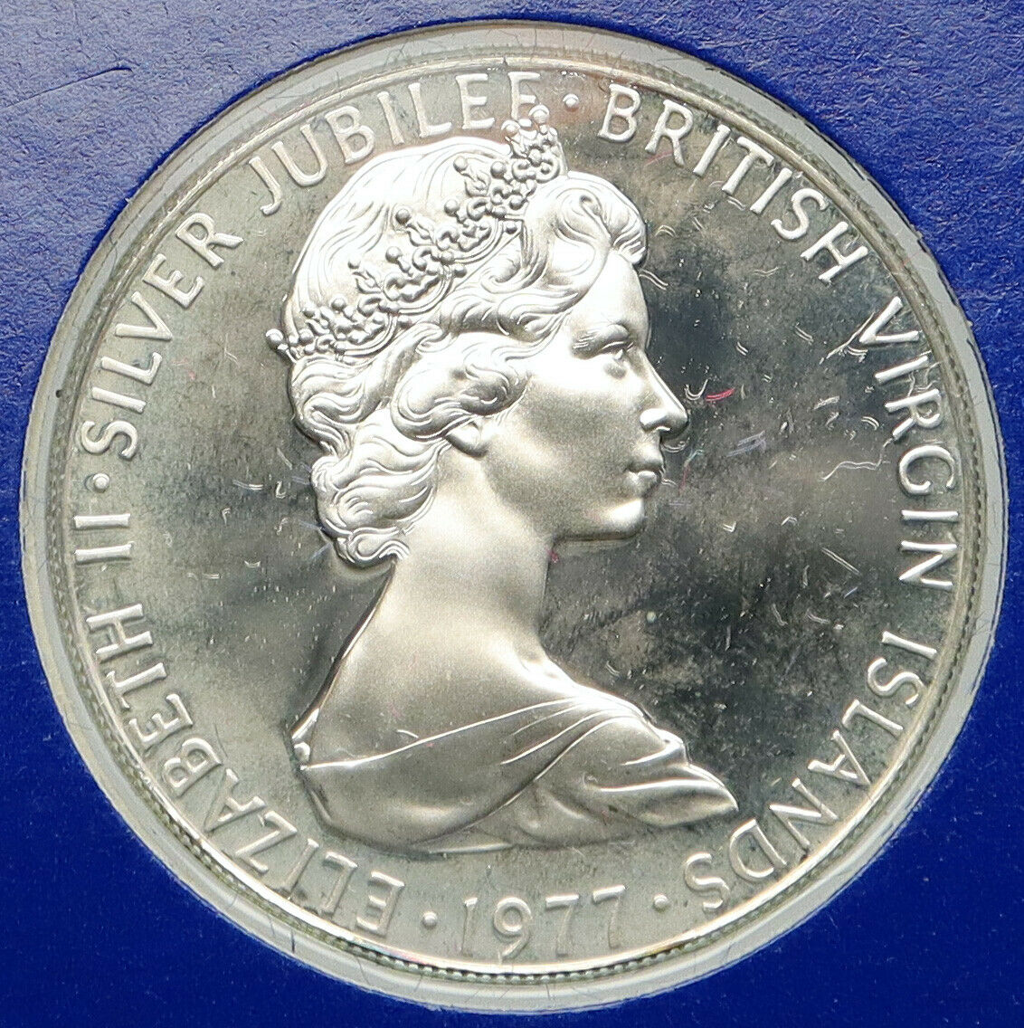 1977 British Virgin Islands Queen Elizabeth II BIRD Proof Silver 10C Coin i92425