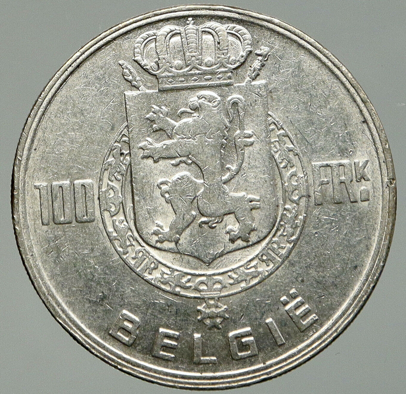 1948 BELGIUM Kings Leopold I II III & Albert I OLD Silver 100 Francs Coin i92406