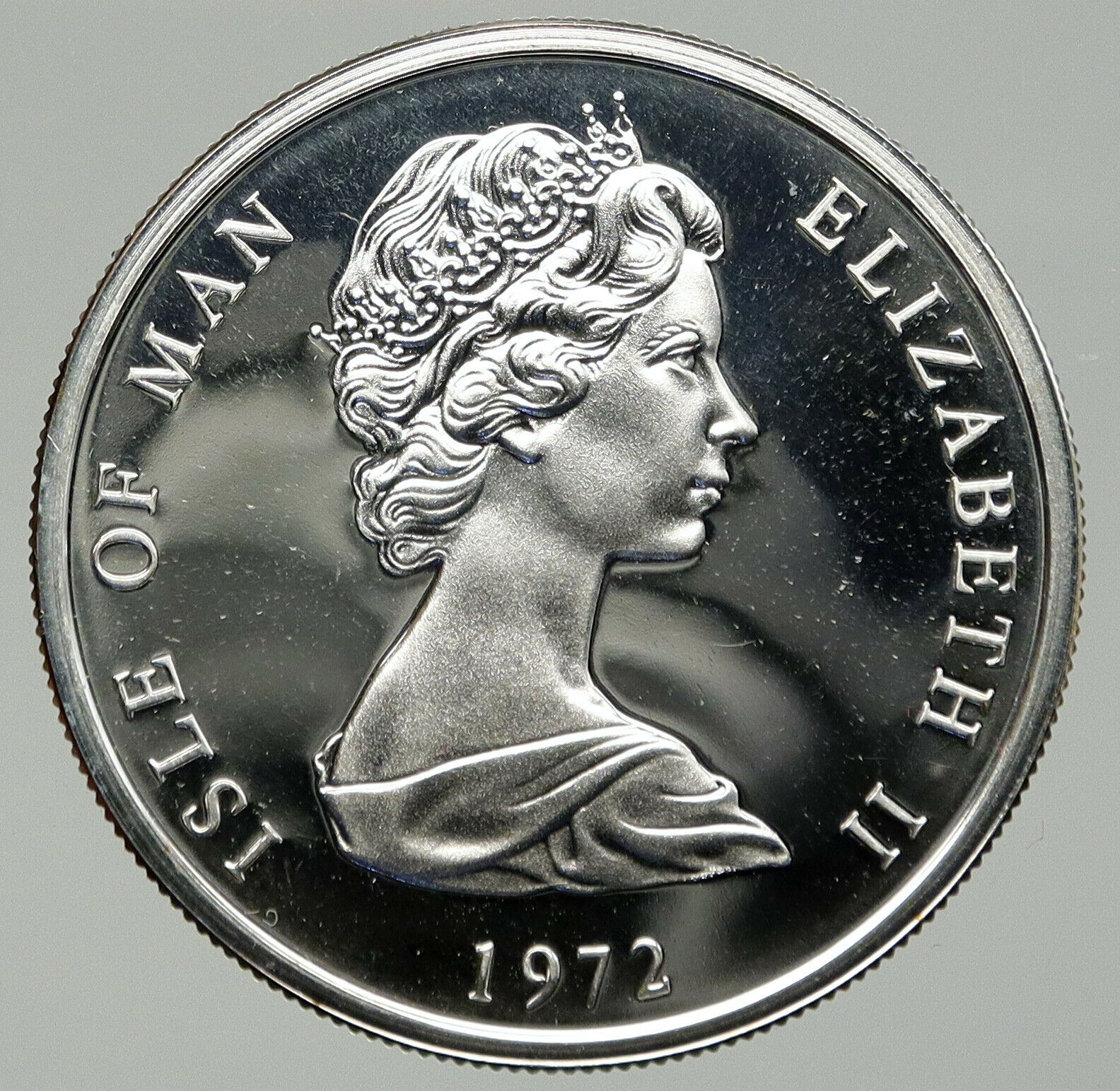 1972 ISLE of MAN Queen Elizabeth II WEDDING Old PF Silver Jubilee 25 Coin i92429