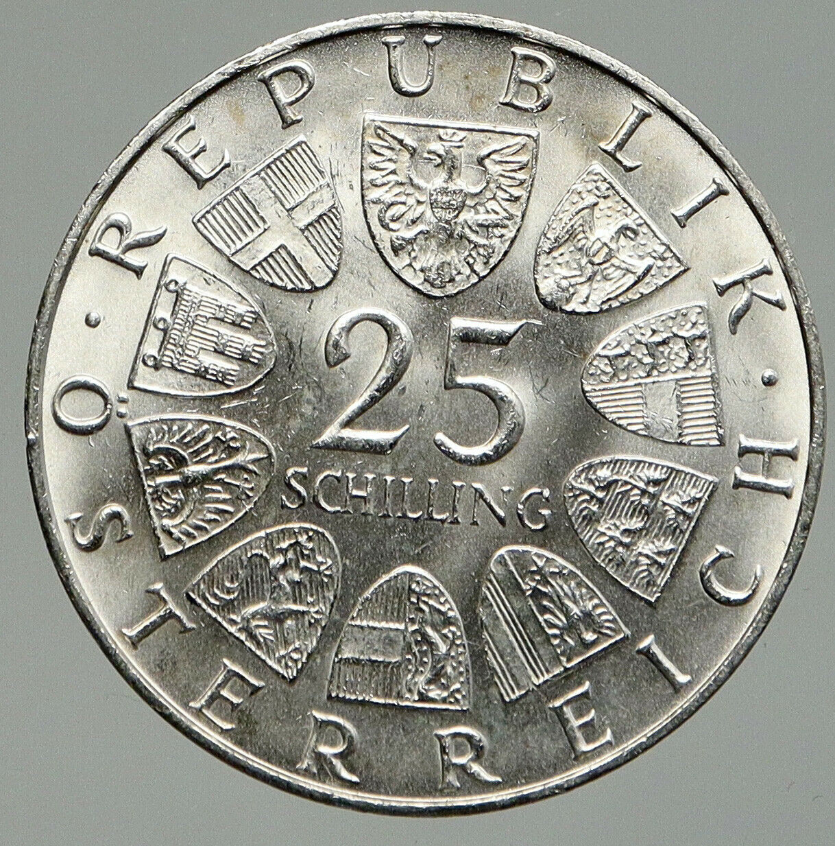 1970 AUSTRIA Franz Lehar Hungarian Composer Silver 25 Shlng Austrian Coin i92389