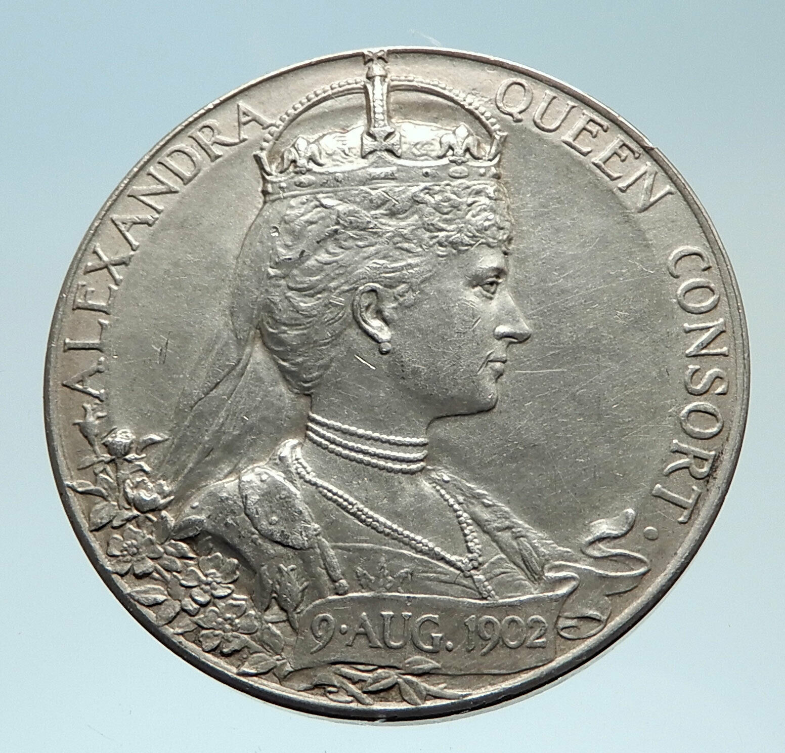 1902 GREAT BRITAIN UK King Edward VII & Queen Alexandria SILVER Medal i75345