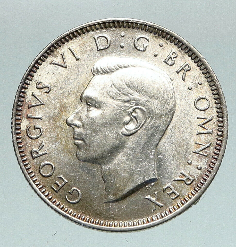 1944 Great Britain UK United Kingdom SILVER SHILLING Coin King George VI i91108