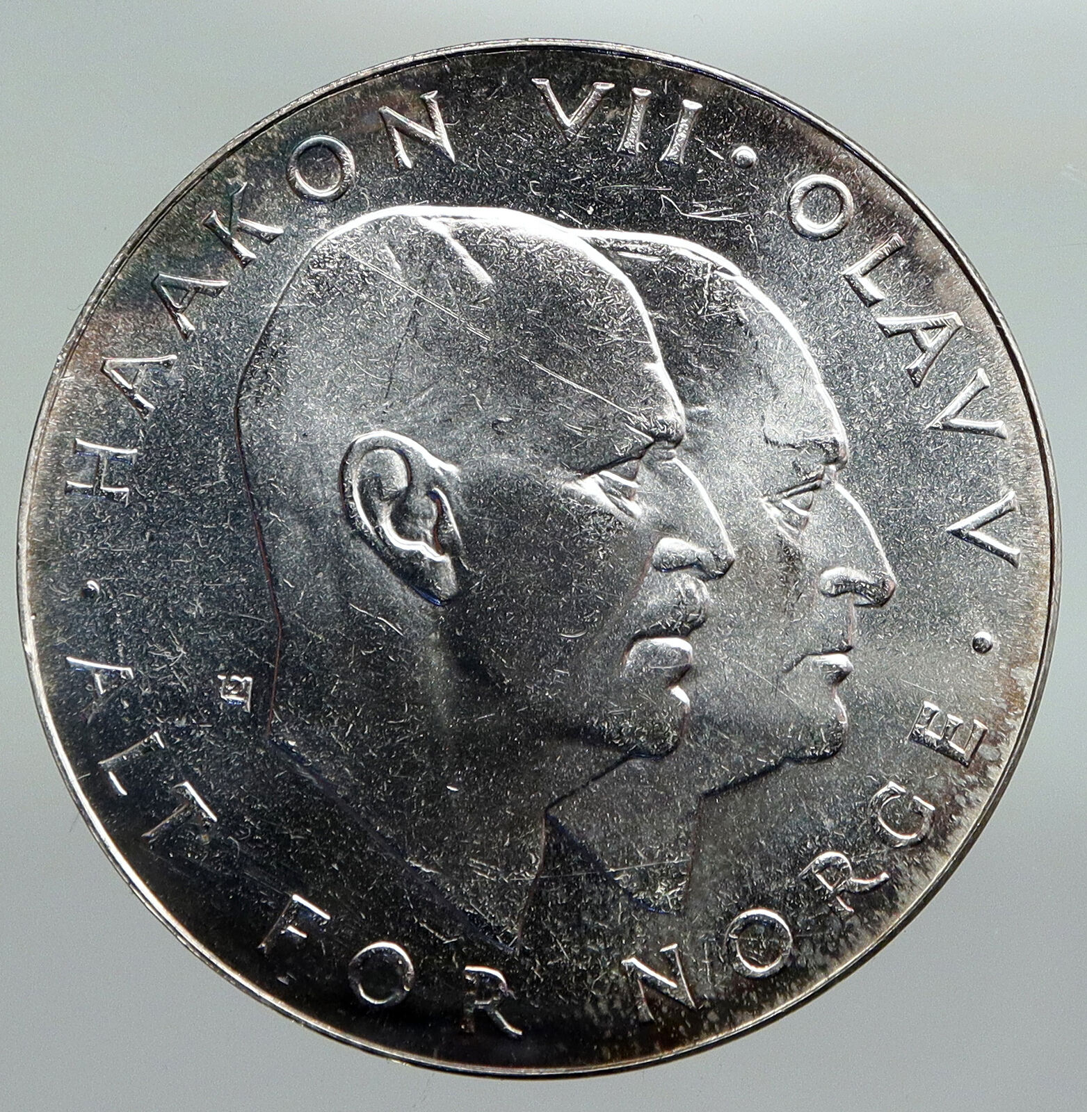 1970 NORWAY KING Olav V Haakon VII Norwegian 25 KR Silver 25 Kronor Coin i92307