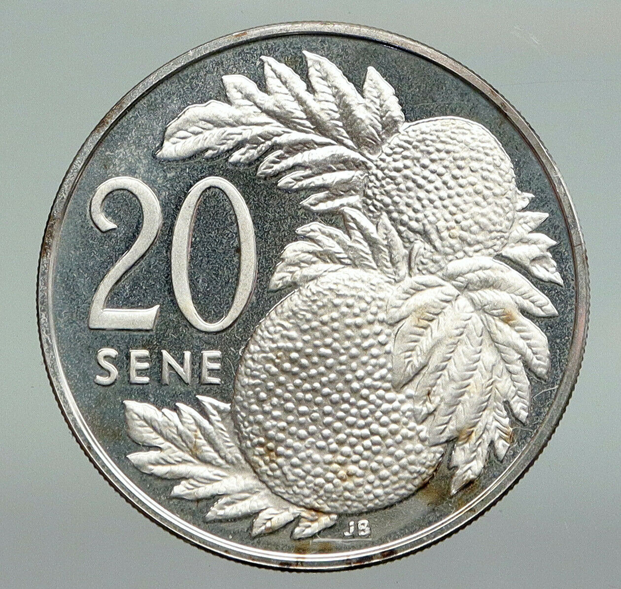 1974 SAMOA UK British Tanumafili II Breadfruit OLD Silver 20 Sene Coin i92313