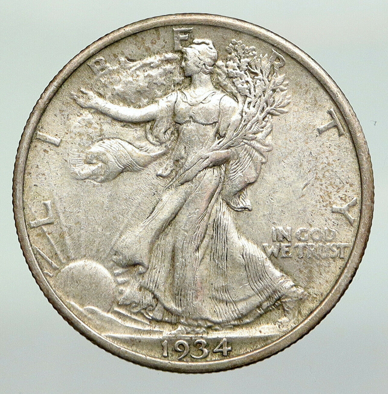 1934P UNITED STATES US Silver WALKING LIBERTY Half Dollar Coin BALD EAGLE i92316