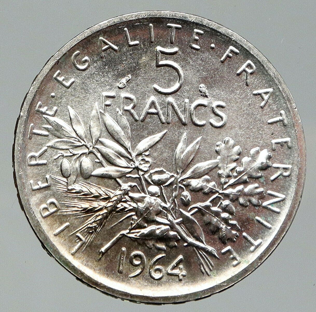 1964 FRANCE La Semeuse French SOWER WOMAN Old LARGE Silver 5 Francs Coin i92103