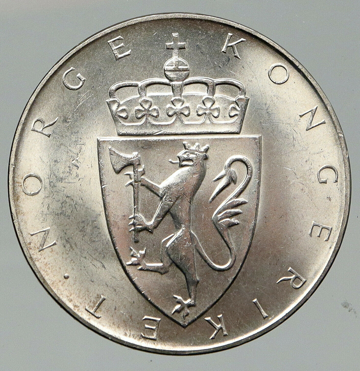 1964 NORWAY Antique Silver 10 Kronor KING Olav V Norwegian Vintage Coin i92120