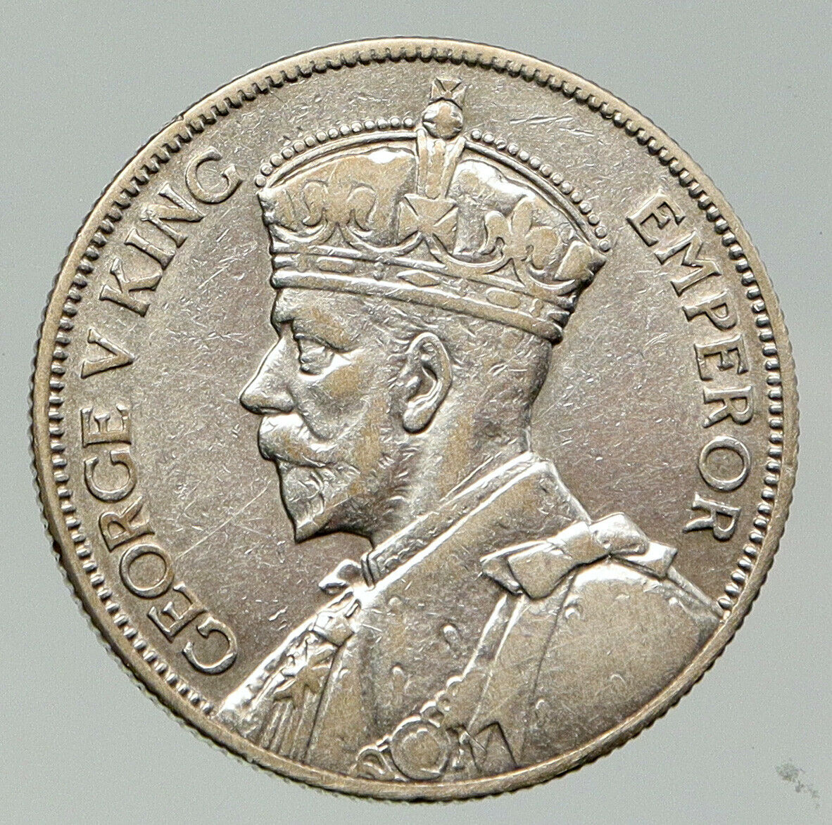 1935 NEW ZEALAND under UK King George V Silver Florin Coin w KIWI BIRD i92125