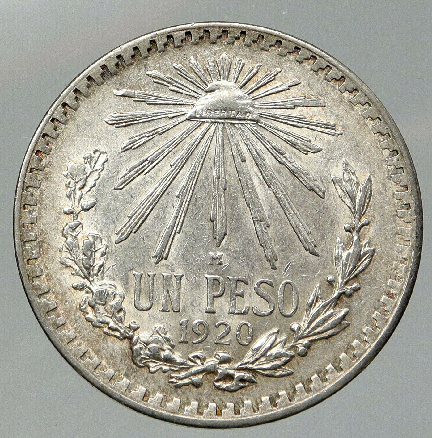 1920 MEXICO Eagle Liberty Cap Large Vintage OLD Silver Peso Mexican Coin i92116