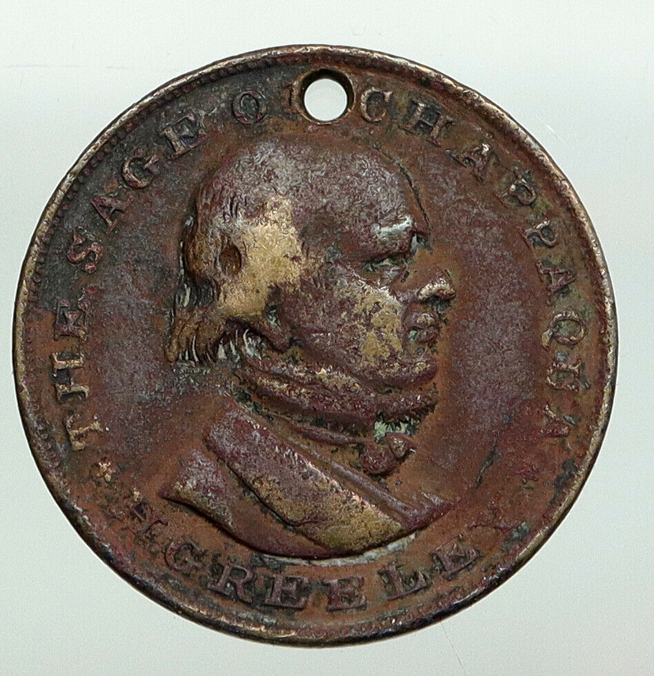 1872 UNITED STATES US Horace Greeley AMNESTY Political Campaign Medal i91911