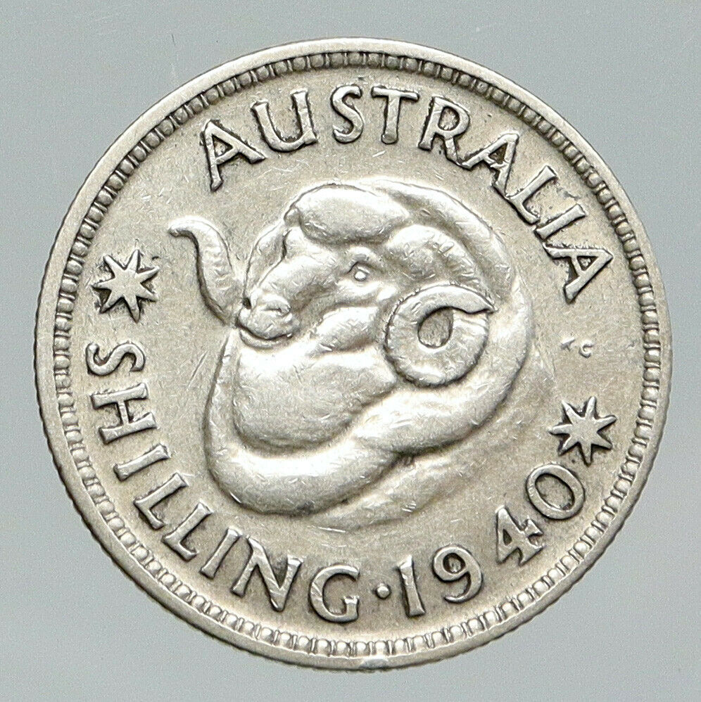 1940 AUSTRALIA King George VI of United Kingdom Silver Shilling Coin RAM i91960