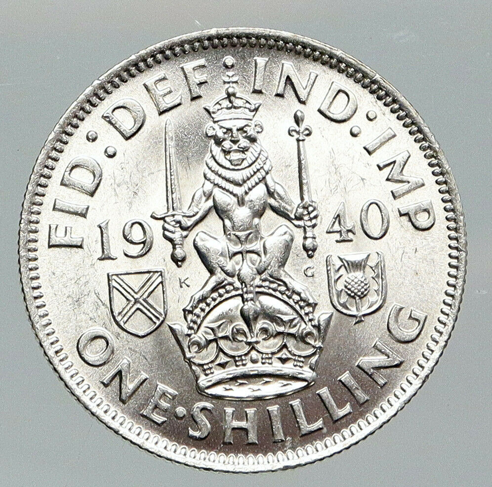 1940 Great Britain UK King George VI United Kingdom SILVER SHILLING Coin i91970