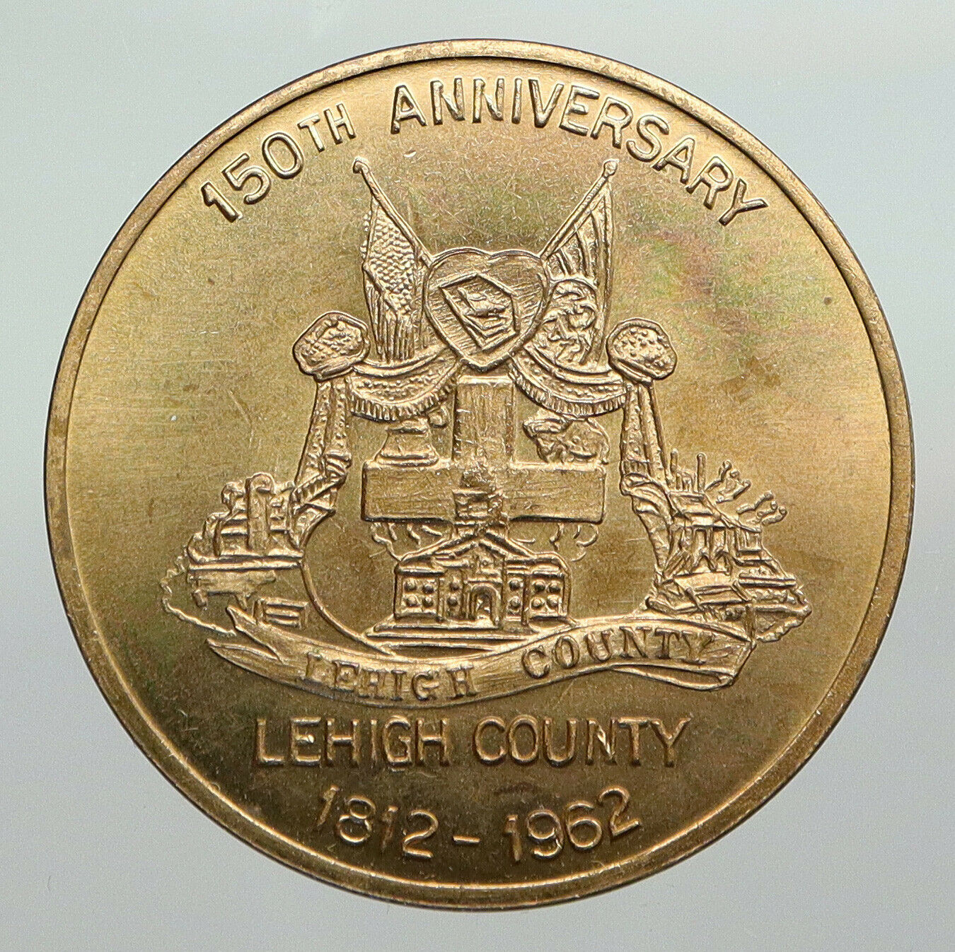 1964 USA Pennsylvania ALLENTOWN, PA Lehigh County 150 VINTAGE Token Medal i91913