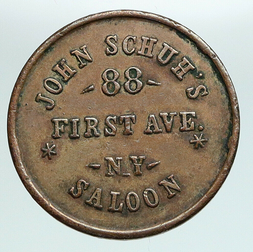 1862 United States CIVIL WAR Time PATRIOTIC Indian Headdress SALOON Token i90859