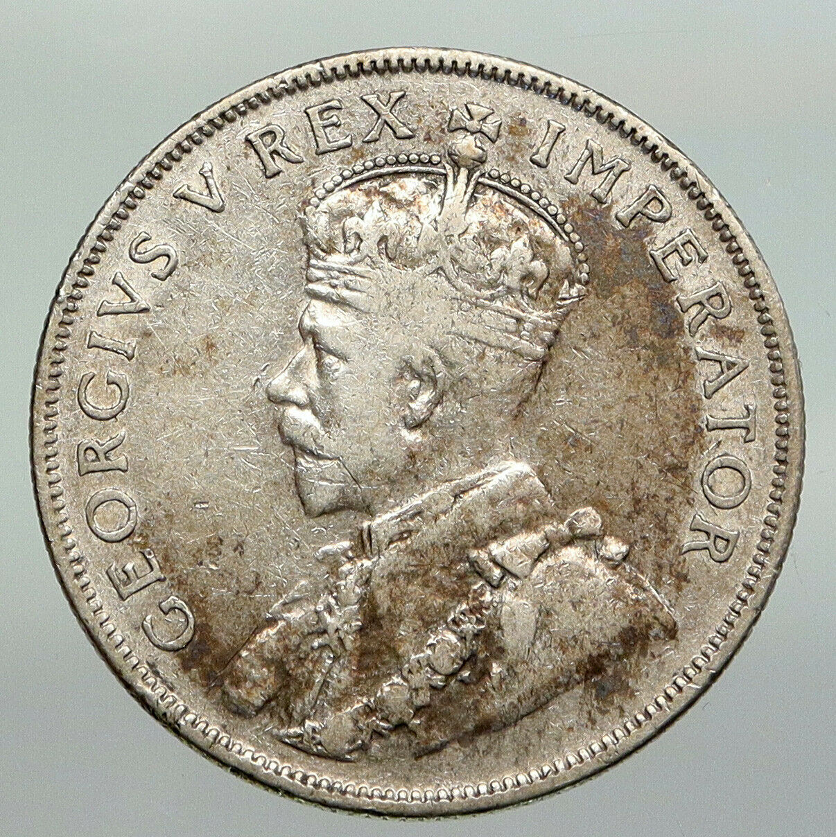 1936 SOUTH AFRICA under UK King GEORGE V Genuine Silver 2 Shillings Coin i91258