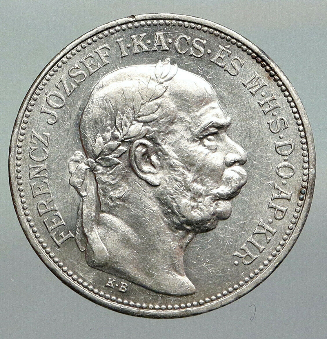 1913 HUNGARY w King Franz Joseph I Hungarian Antique Silver 2 Korona Coin i92273