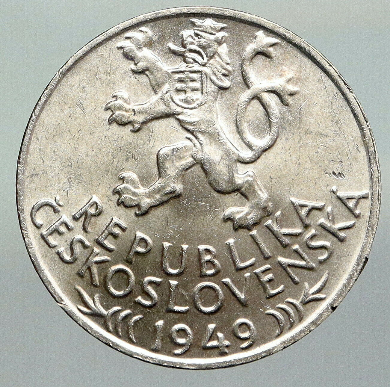 1949 CZECHOSLOVAKIA Slovak Uprising VINTAGE OLD Silver 100 Korun Coin i92281