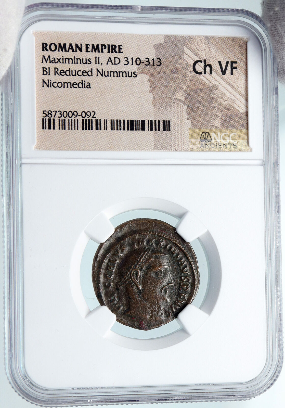 MAXIMINUS II DAIA Authentic Ancient 310AD Follis Roman Coin w GENIUS NGC i89415