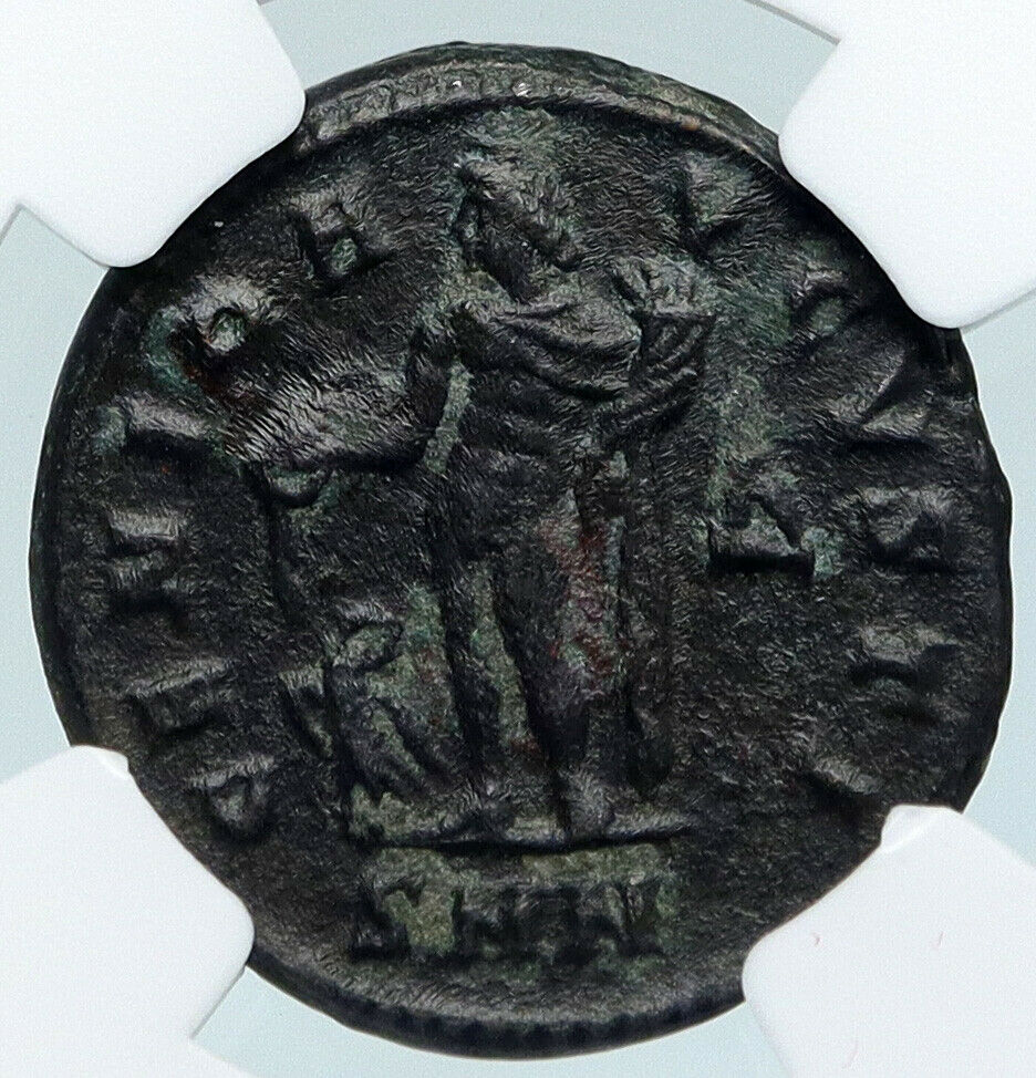 MAXIMINUS II DAIA Authentic Ancient 312AD OLD Roman Coin GENIUS EAGLE NGC i89419