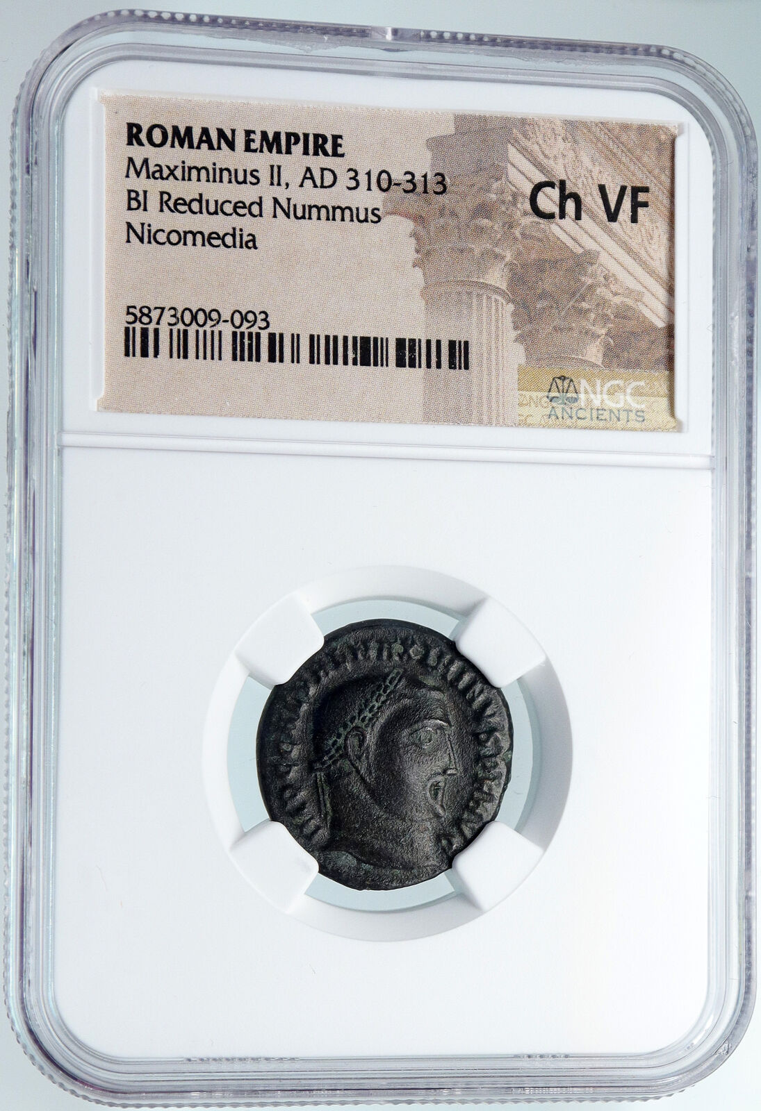 MAXIMINUS II DAIA Authentic Ancient 312AD OLD Roman Coin GENIUS EAGLE NGC i89419