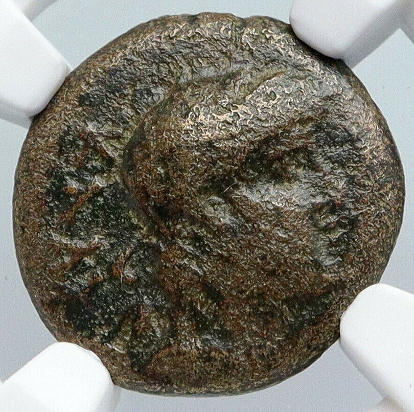 NERO Authentic Ancient 54AD Moesia Tomis OLD Original Roman Coin ZEUS NGC i90579