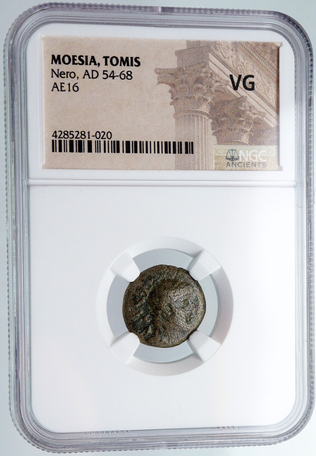 NERO Authentic Ancient 54AD Moesia Tomis OLD Original Roman Coin ZEUS NGC i90579