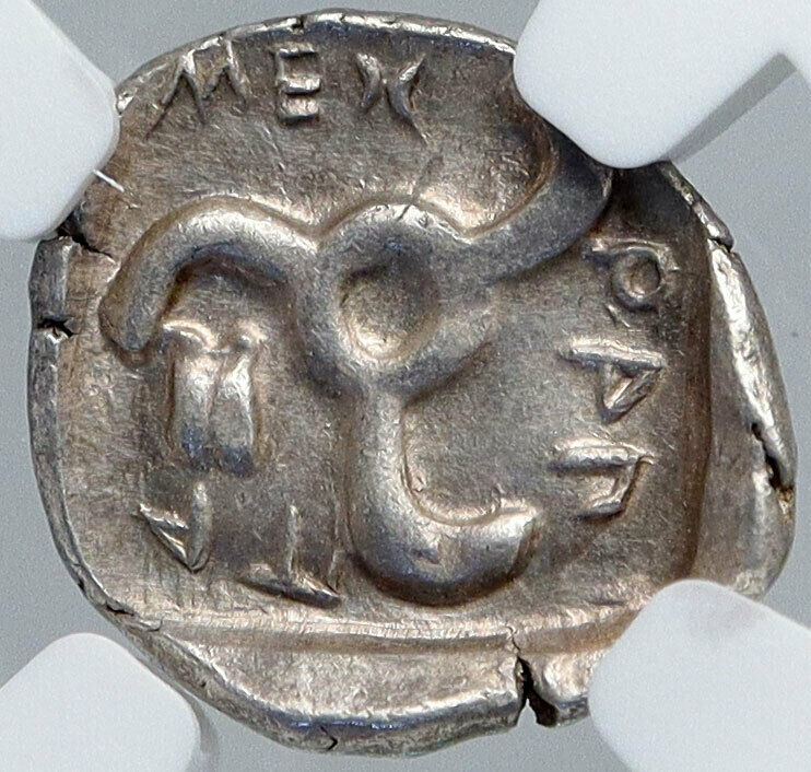 MITHRAPATA Dynast of Lycia Ancient Silver Greek Coin LION TRISKELES NGC i89144