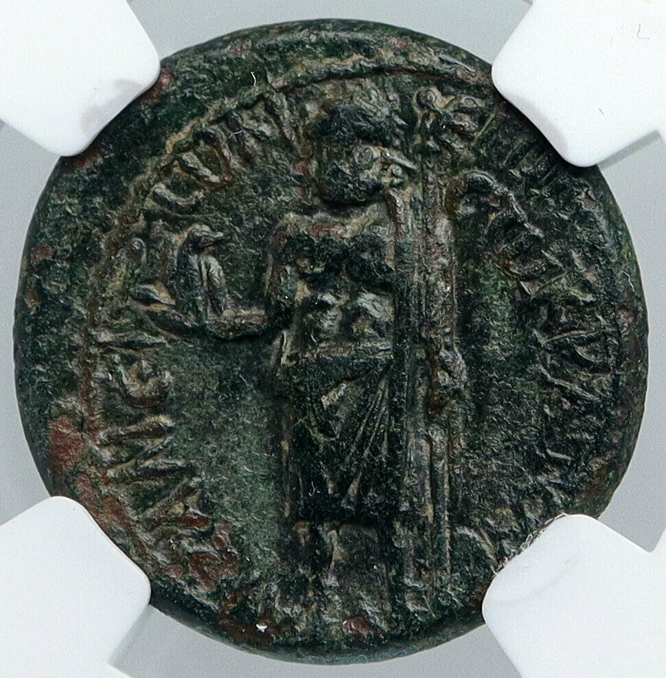 CLAUDIUS Authentic Ancient Branch Mint BARBAROUS RARE Old Roman Coin NGC i89124