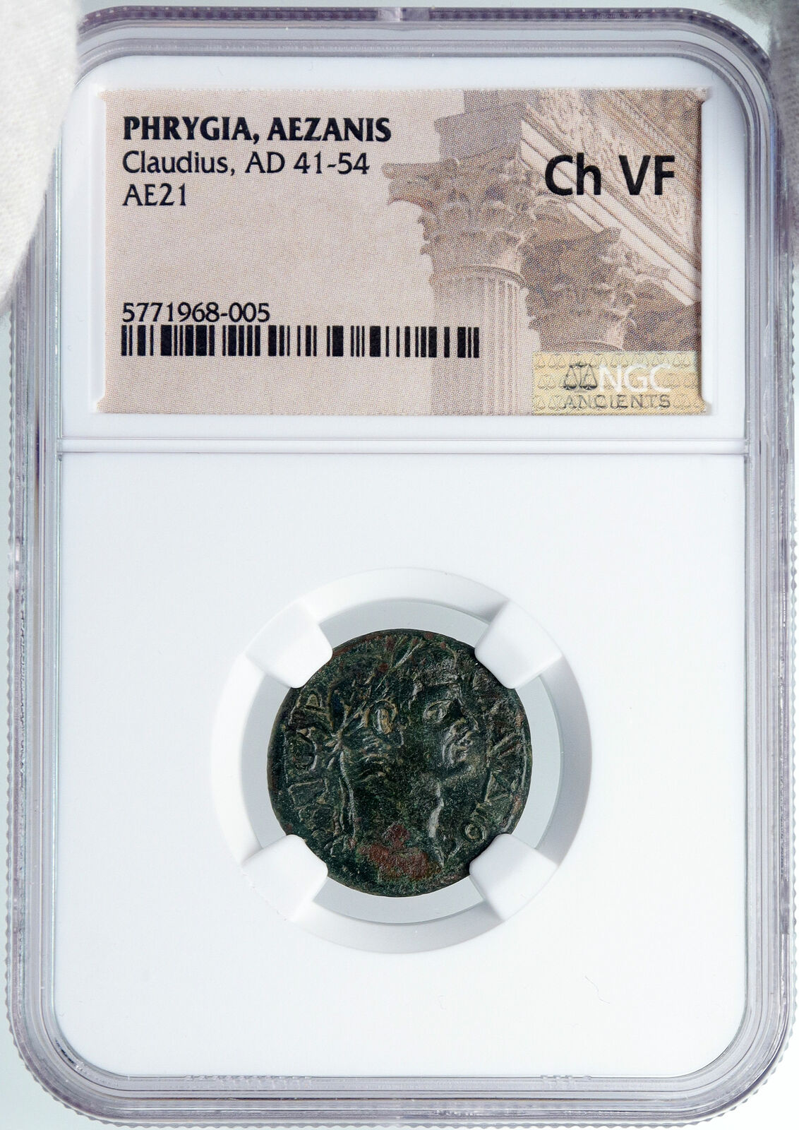 CLAUDIUS Authentic Ancient Branch Mint BARBAROUS RARE Old Roman Coin NGC i89124