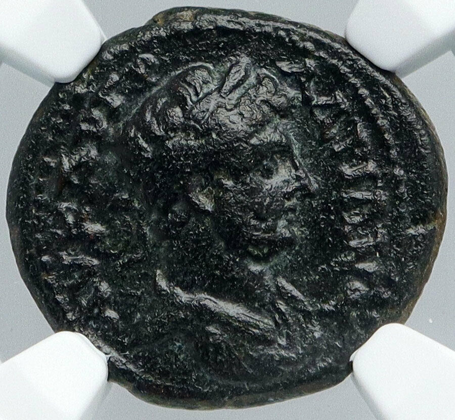 HADRIAN 133AD Caria in CIDRAMUS OLD Ancient Roman Coin CULT STATUE NGC i89129