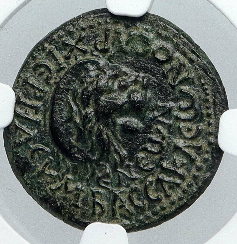 AGRIPPINA II Junior Jr. ~50AD Phrygia, EUMENEA Roman Greek Coin LION NGC i89127