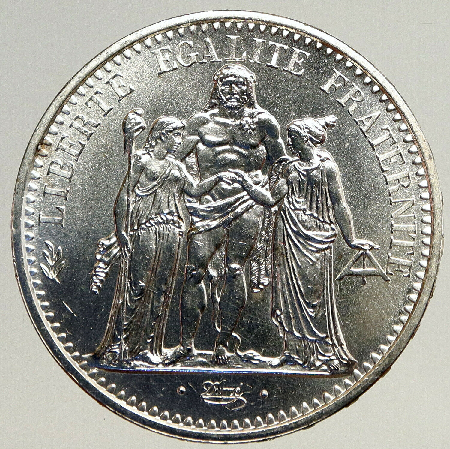 1965 FRANCE Large HERCULES Motto VINTAGE Old Silver 10 FRANCS French Coin i93581