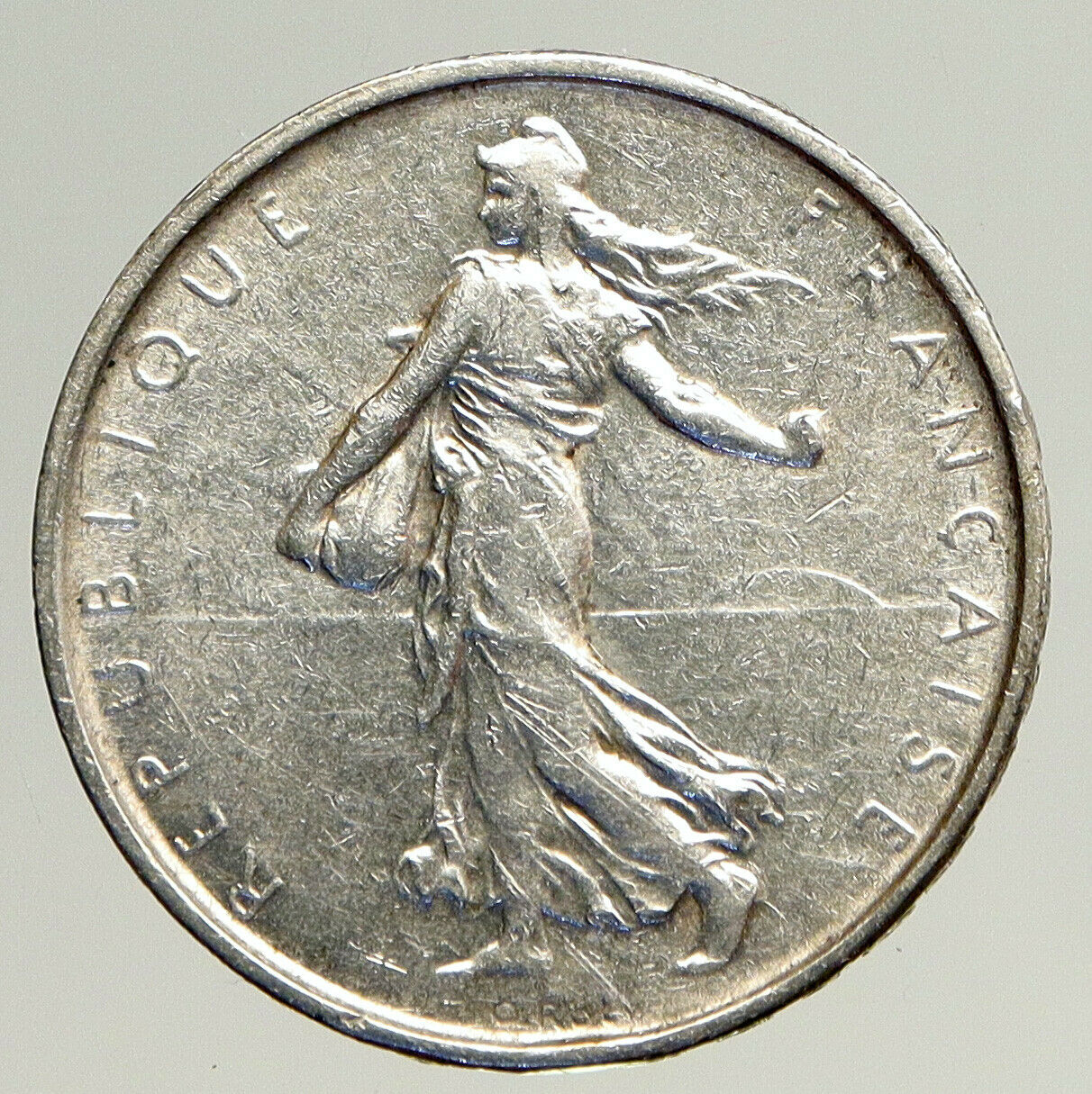 1962 FRANCE La Semeuse French SOWER WOMAN Old LARGE Silver 5 Francs Coin i93584