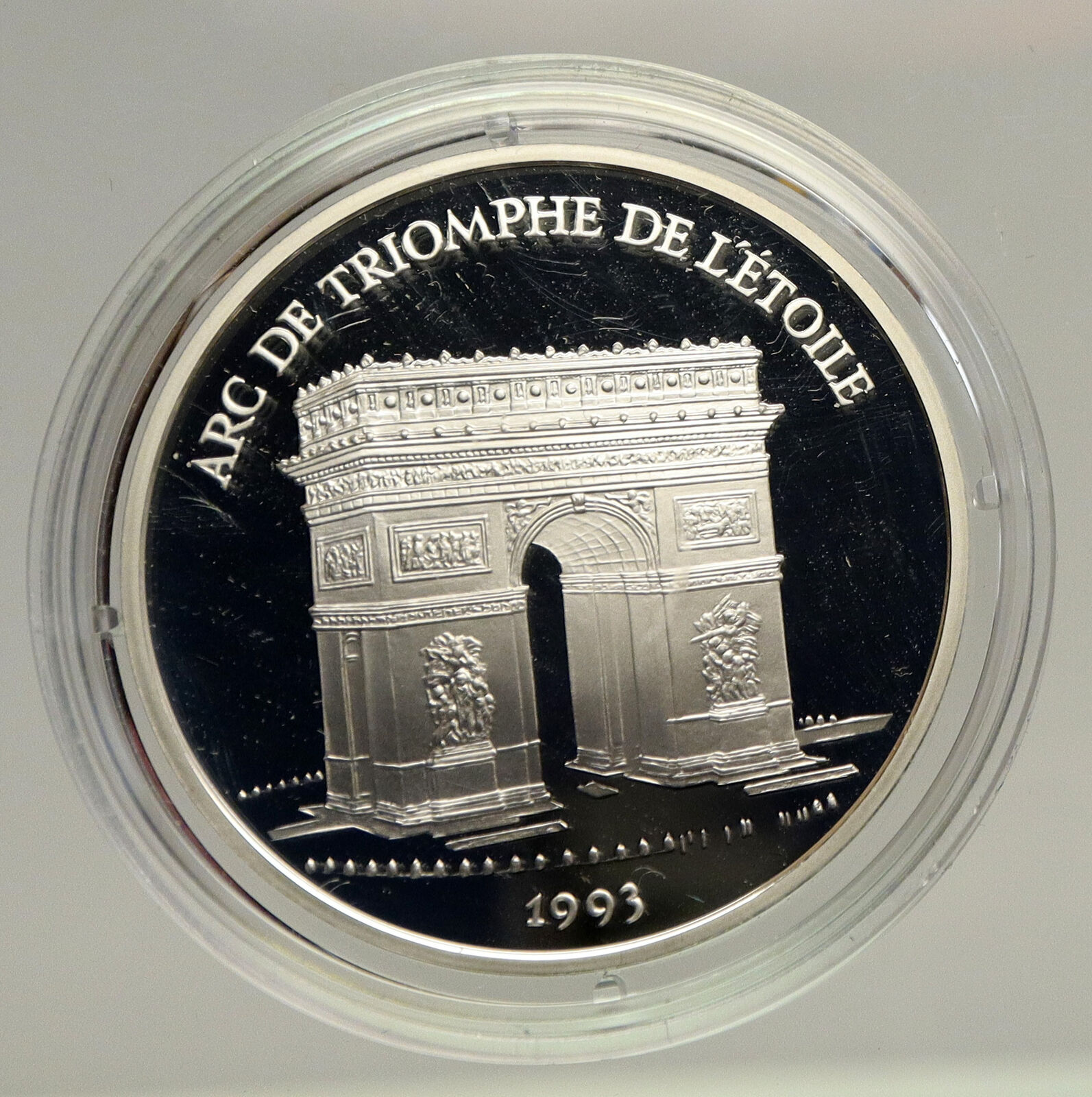 1993 FRANCE Arc De Triumph MONUMENT Vintage Silver 100 Franc 15 Ecu Coin i93410