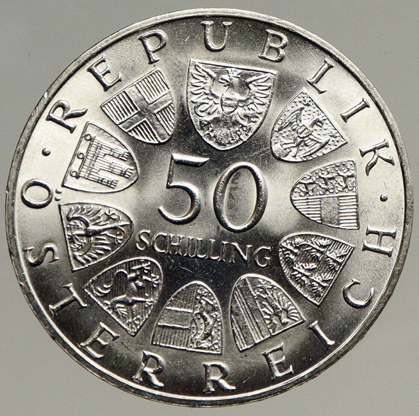 1969 AUSTRIA King Maximilian I Antique Silver 50 Schilling Austrian Coin i93438