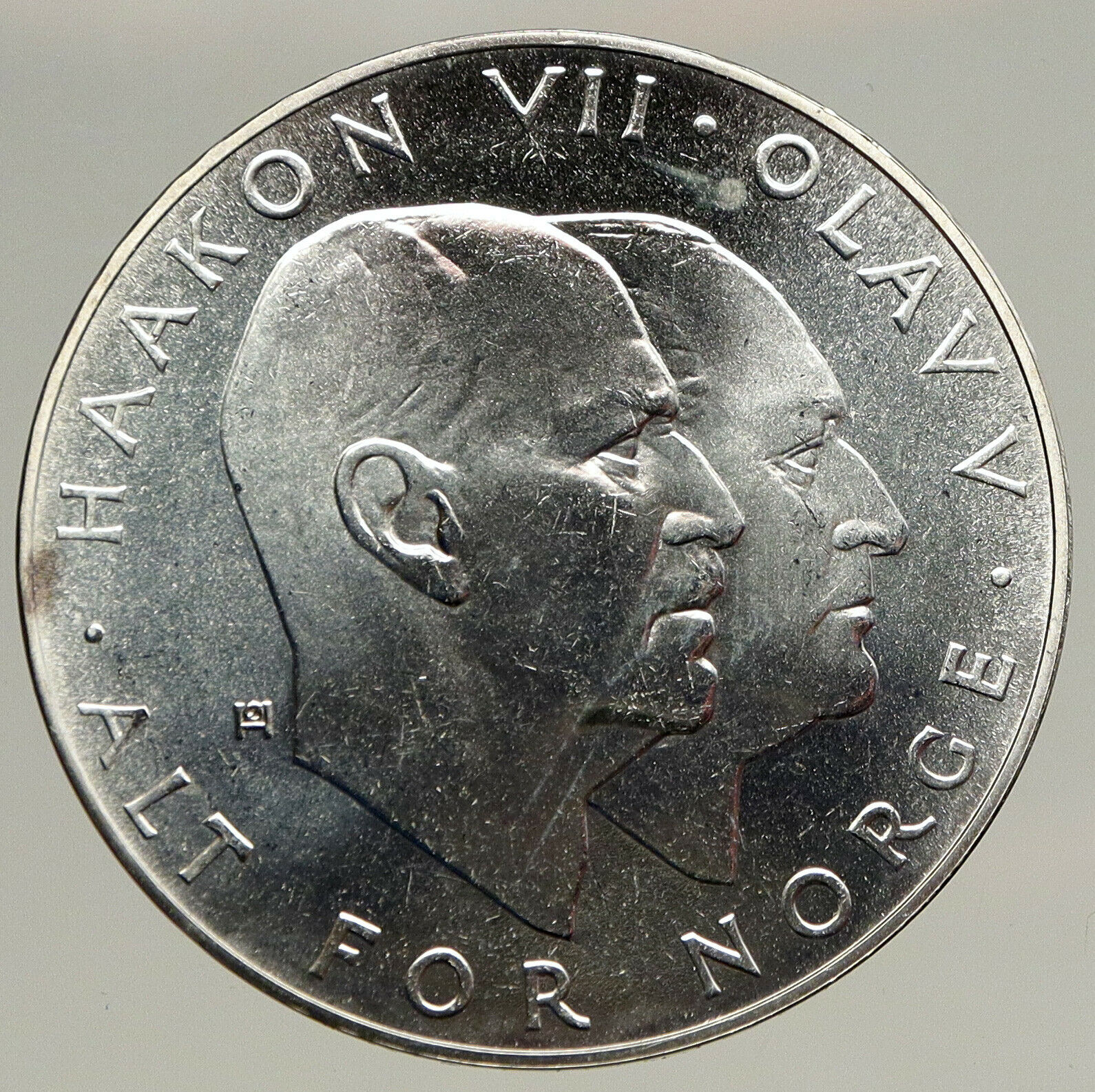 1970 NORWAY KING Olav V Haakon VII Norwegian 25 KR Silver 25 Kronor Coin i93440