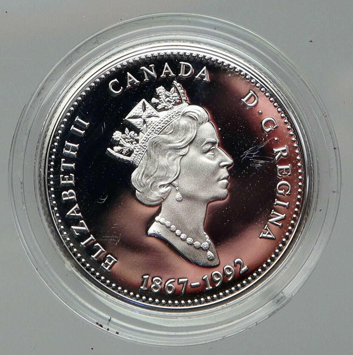 1992 CANADA NEWFOUNDLAND Queen Elizabeth II Proof OLD Silver 25 Cent Coin i92850