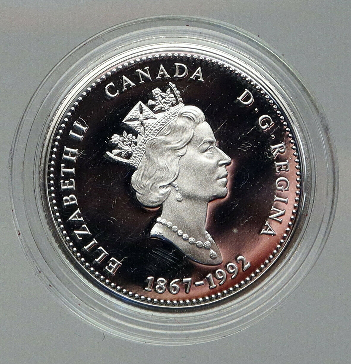 1992 CANADA YUKON PROVINCE Queen Elizabeth II Proof Silver 25 Cent Coin i92849