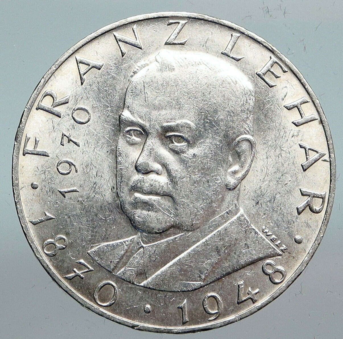 1970 AUSTRIA Franz Lehar Hungarian Composer Silver 25 Shlng Austrian Coin i90137