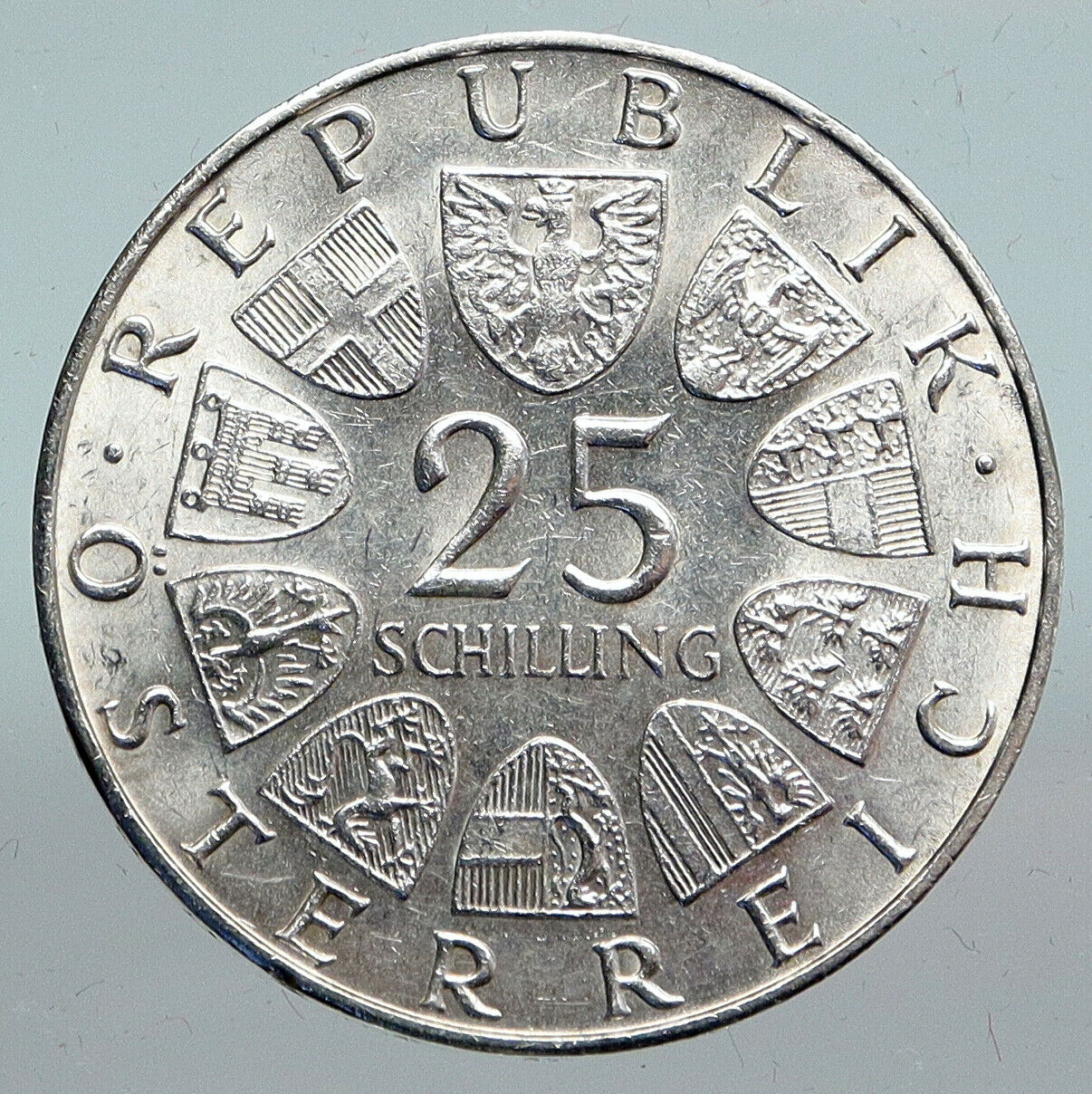 1970 AUSTRIA Franz Lehar Hungarian Composer Silver 25 Shlng Austrian Coin i90137