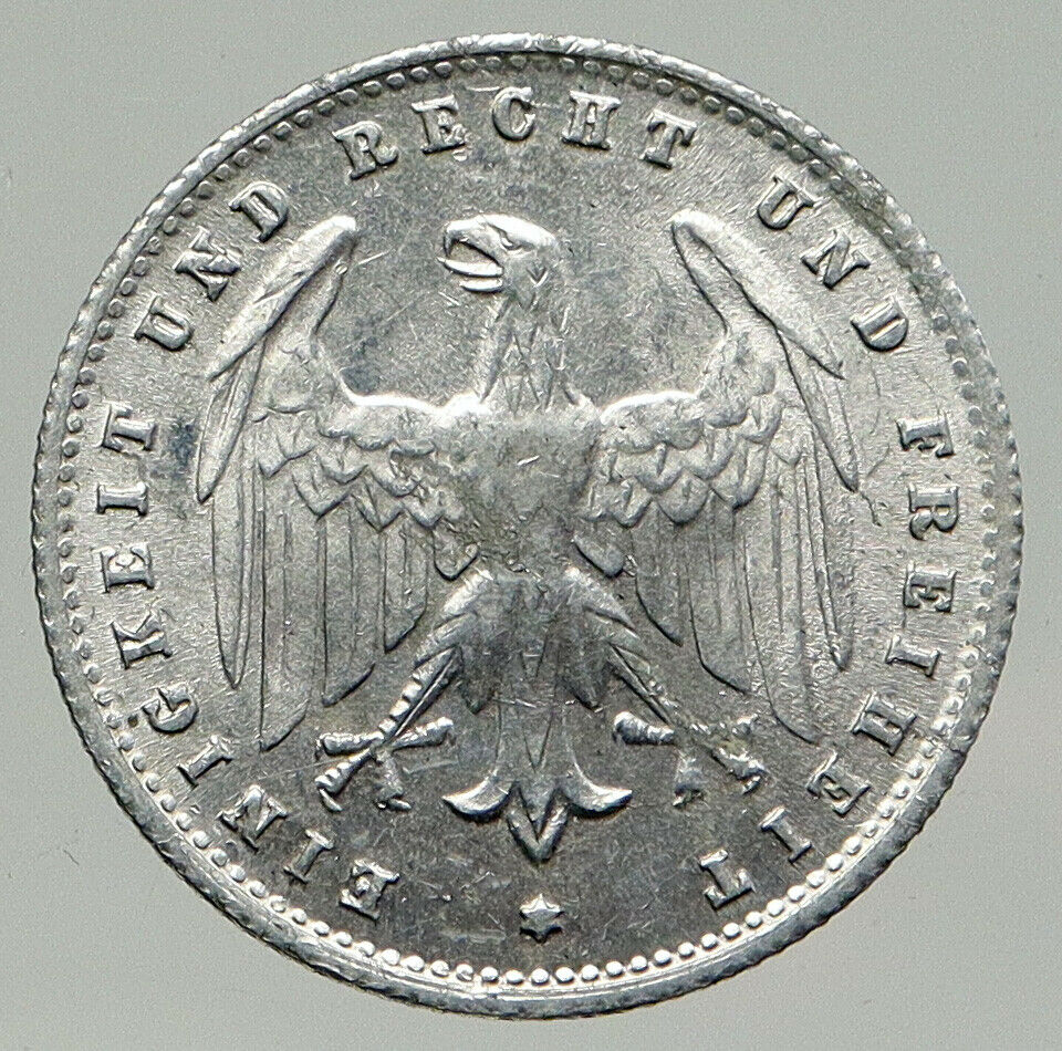 1923 GERMANY Weimar Republic Eagle VINTAGE ANTIQUE Old 200 Mark Coin i93131