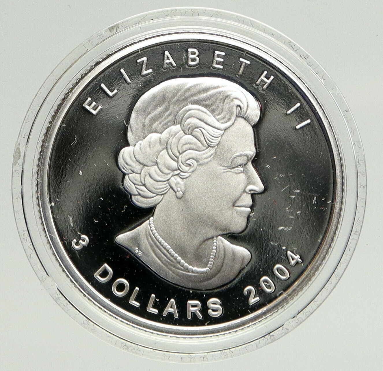 2004 CANADA UK Queen Elizabeth II w/ Fox 1/4 OZ OLD Proof Silver $3 Coin i93337