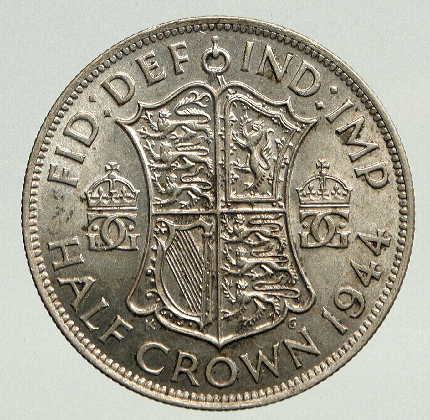 1944 Great Britain United Kingdom UK GEORGE VI Silver 1/2 Half Crown Coin i93321