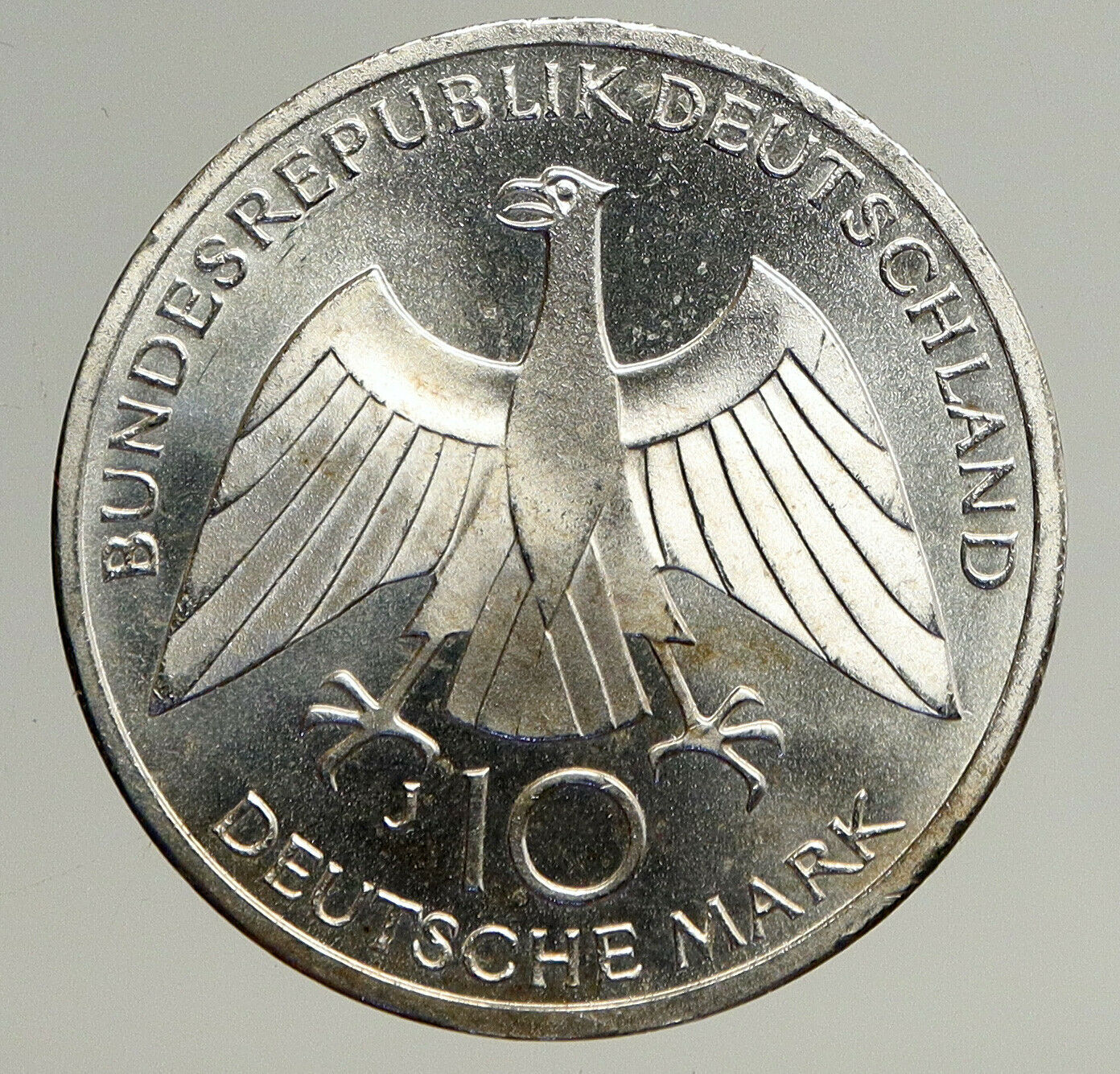 1972 J GERMANY Munich Summer Olympics Games Schleife 10 Mark Silver Coin i93552